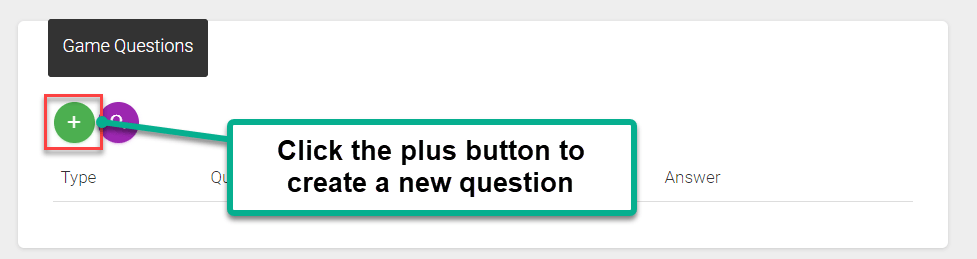 Click plus to create new question