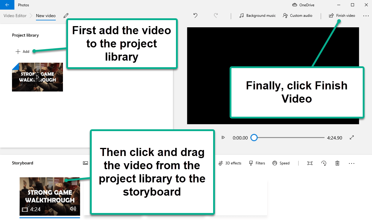 Add a video to video editor