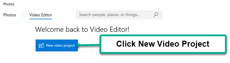 Create new video editor project