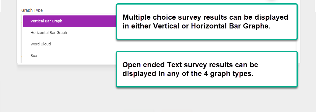 Change survey question graph options